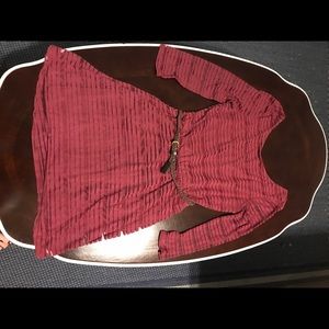 Maroon dress with belt